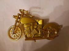 Feuerzeug Metall GAS Motorrad Goldfarbig