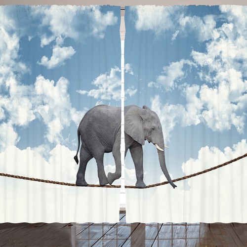 Elefant rustikale gardine - elefant,