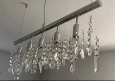 Vintage Kristall Design Lampe Silber Pendelleuchte Deckenleuchte Edel  ???