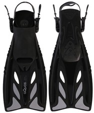 aQuos Flossen Pelican Taucherflossen Männer Frauen schwarz verstellbare Größe