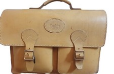 Akten-/Dozententasche/Schulranzen aus robustem Leder, Naturfarben