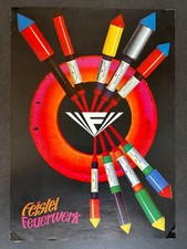 FEISTEL Feuerwerk Werbeplakat Poster Raketenstrauß A2 Format Pyro Silvester