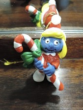 Weihnachten, Schlumpfine mit Stock zum Anhängen, Figuren, original, Nr. 51912