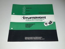 Trumavent - Bedienung, Einbau, Garantie - Broschüre - Anfang 90er Jahre Oldtimer