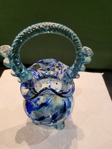 Vintage kunstglas topf korb - vintage, topf/korb