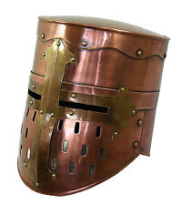 Topfhelm Ritter Helm Rüstung Kreuzzug Kreuzritter Larp Mittelalter  R214C