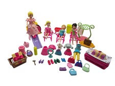 Polly Pocket Puppen Spielzubehör Mattel Stuhl Accessoires Kleidung Rutsche
