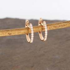 Wert 900 € Brillant Creolen Ohrringe (0,14 carat) 750 18 Karat Rose Gold