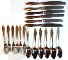 18teiliges Besteck 90er Silber-Auflage Alpacca ca. 1920