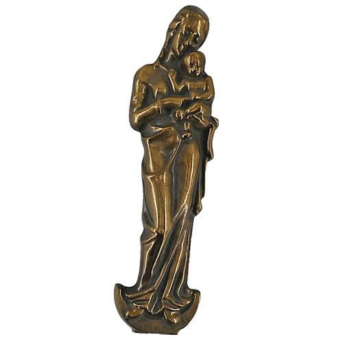 Bronze wandrelief marienfigur - bronze,