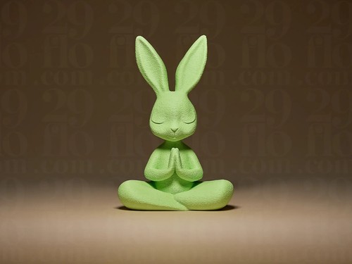 Osterhase meditierend skulptur - osterhase,