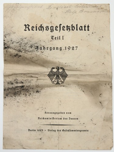 Original reichsgesetzblatt - original,