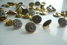 Vintage 10 kleine alte (70er) Trachtenknöpfe aus Metall, Blech, DM ca. 1,3 cm