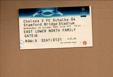 Gebrauchtes Ticket - Chelsea - Schalke 04 24.10.2007 Champions League 