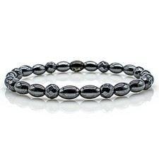 Hämatit Armband Bracelet Perlenarmband Perlen 6mm Edelstahl Gunmetall