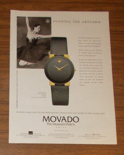 Seltene werbung movado museum - werbung,