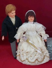 Caco Biegepuppen Brautpaar Hochzeit 14,5 Mann 13,5 Frau Puppenstube Puppenhaus 