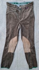 HORKA Cord REITHOSE - Leder Kniebesatz - Gr. 176 - Khaki - TOP