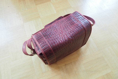 Kameratasche leder groß rot - leder,