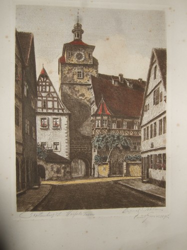 Original radierung rothenburg - radierung, "rothenburg