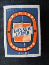 Streichholzschachtel Sammlung Streichhölzer alt Besser leben Krementz Werbung