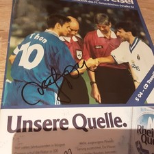Schalke 04    sign. Kreisel Olaf Thon - Uefa Cup 97 Teneriffa-Weihnachtsgeschenk