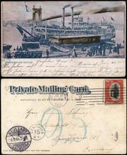 Postcard Cincinnati (Ohio) Dampfer Brigde Steamer 1901  gel. USA n. Deutschland