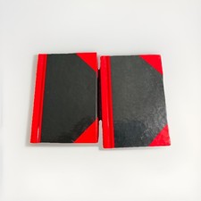 Idena Kladde, DIN A7, 96 Seiten,kariert, Hardcover, rot/schwarz 10098, 2St.