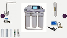 9 Stufe 800 GPD  Umkehrosmose directflow Filter FIR Energie Aquastop 3 Wege Hahn