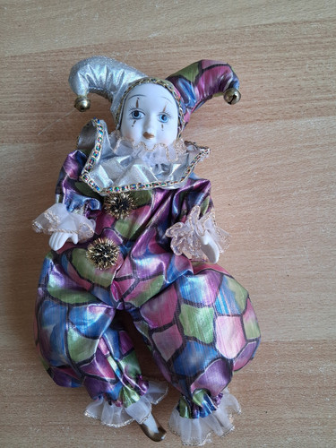 Clown puppe harlekin 28cm - clown,