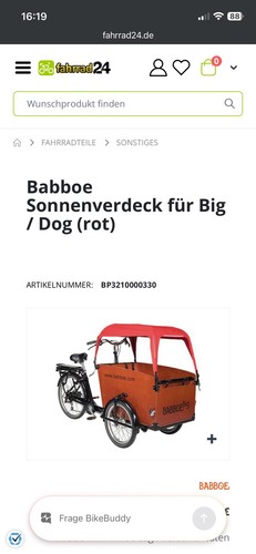 Babboe sonnenverdeck hwwx 805 - babboe,