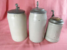 3  KEFERLOHER - BIERKRÜGE 1L-  Regensburger Model Krug, bem.DECKEL  um 1900