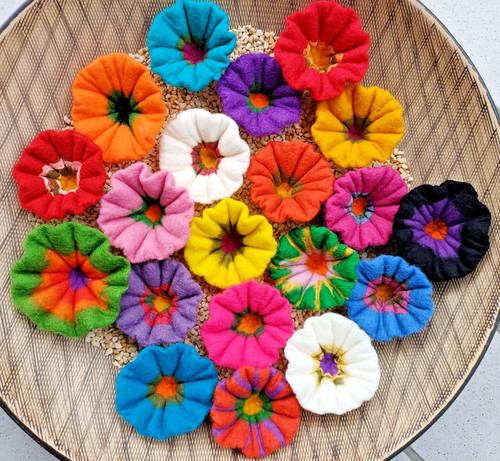 Blüten filz tischdeko - blüten,