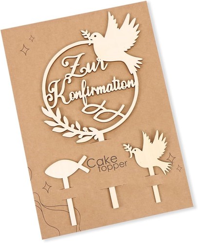 Tortendeko konfirmation holz - tortendeko,