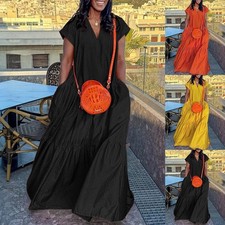 Damen Lange Kaftan Kleid