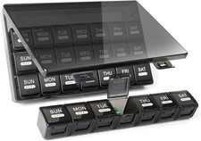 Tablettenbox Monat 28 Tage Pillendose, 4 Wochen Medikamentenbox 7 Tage 1 Fach, R