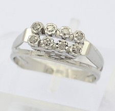 ♦♦ Ring in 585 er 14k 14 kt Weiß Gold mit Diamant Diamantring Goldring Gr. 53