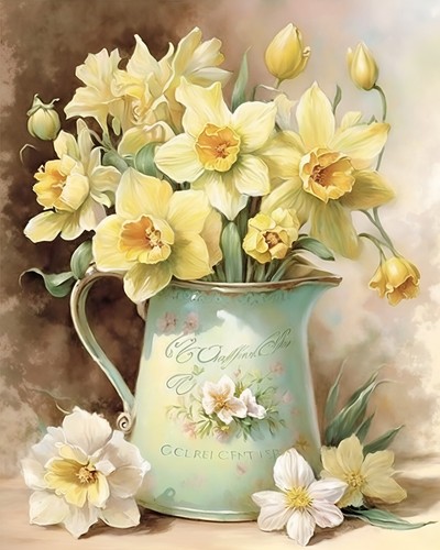Wandbild narzissen blumen - wandbild,