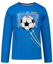 SALT AND PEPPER Jungen Longsleeve Fußball Print &  Wendepailletten Gr. 104 / 110