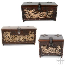 Wikinger holztruhe mit - wikinger,