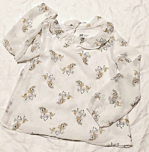 Mädchen bluse 122 einhorn - h&m,