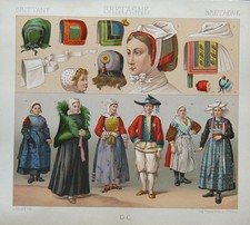Bretagne Kopfschmuck Tracht Saint-Malo Brest Dinan Cabellou Sablaise Savoie Hut