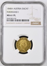 VALORIS Österreich Kaiserreich 1848 A - Ferdinand I. Dukat NGC MS 61 PL