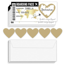 5 Überraschungs-Bordkarten,Reisegutschein Karte,Personalisierbares Flugticket Ge