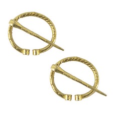 1 Paar (2 Stück) Messingfibeln für Wadenwickel Frühmittelalter Wikinger 