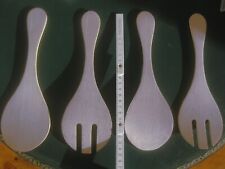 Holzlöffel 25 x 8cm Salatbesteck 2 x Salatgabel und 2 x Salatlöffel extra Groß