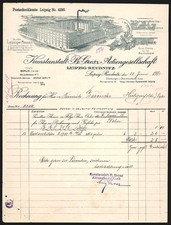 Rechnung Leipzig-Reudnitz 1913, Kunstanstalt B. Grosz AG, Das Geschäftsgelände  