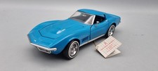 Modellautos 1:24 Franklin Mint Chevrolet Corvette 1968 blau