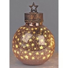 LED Deko Kugel STERNE rose H