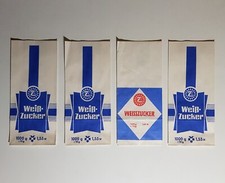 4x Verpackung Papiertüte Weisszucker VEB Zuckerfabrik Delitzsch DDR Konsum HO